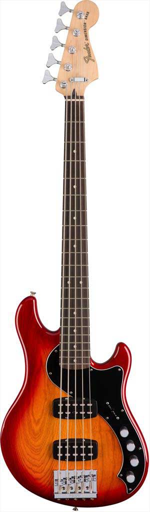 Fender American Deluxe Dimension Bass V in Root Beer